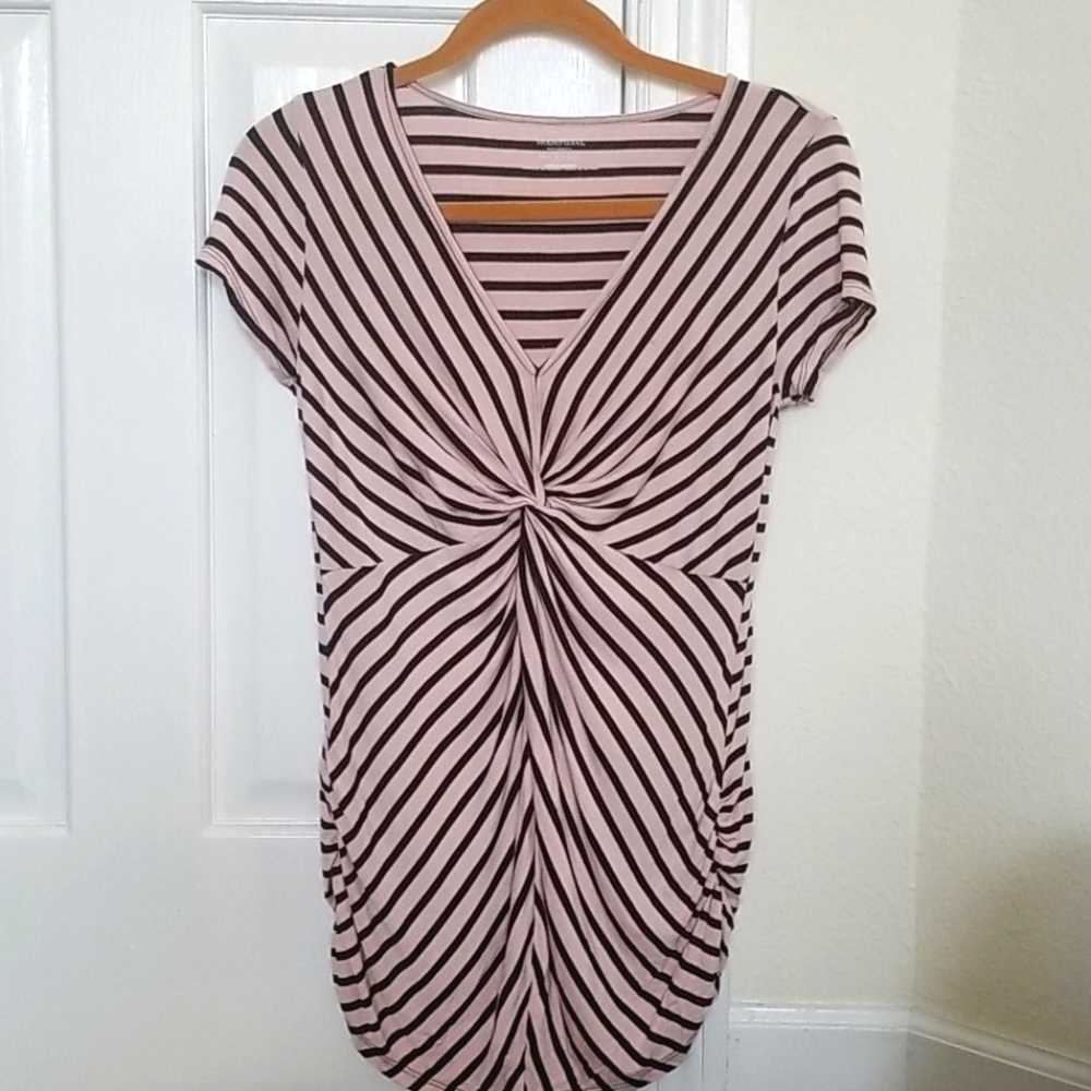 Motherhood Maternity Short Sleeve Striped Top